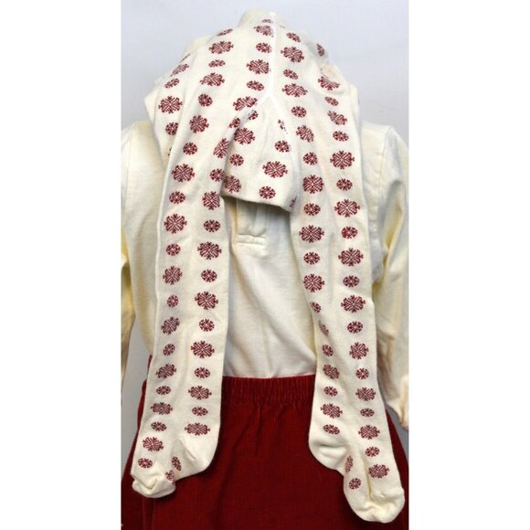 Hanna Andersson Baby Sz 80 US 2 Red & White 3pc Winter Outfit Shirt Skirt Tights - Picture 6 of 7